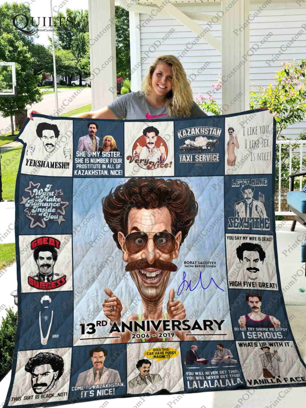 Borat 3D Quilt Blanket