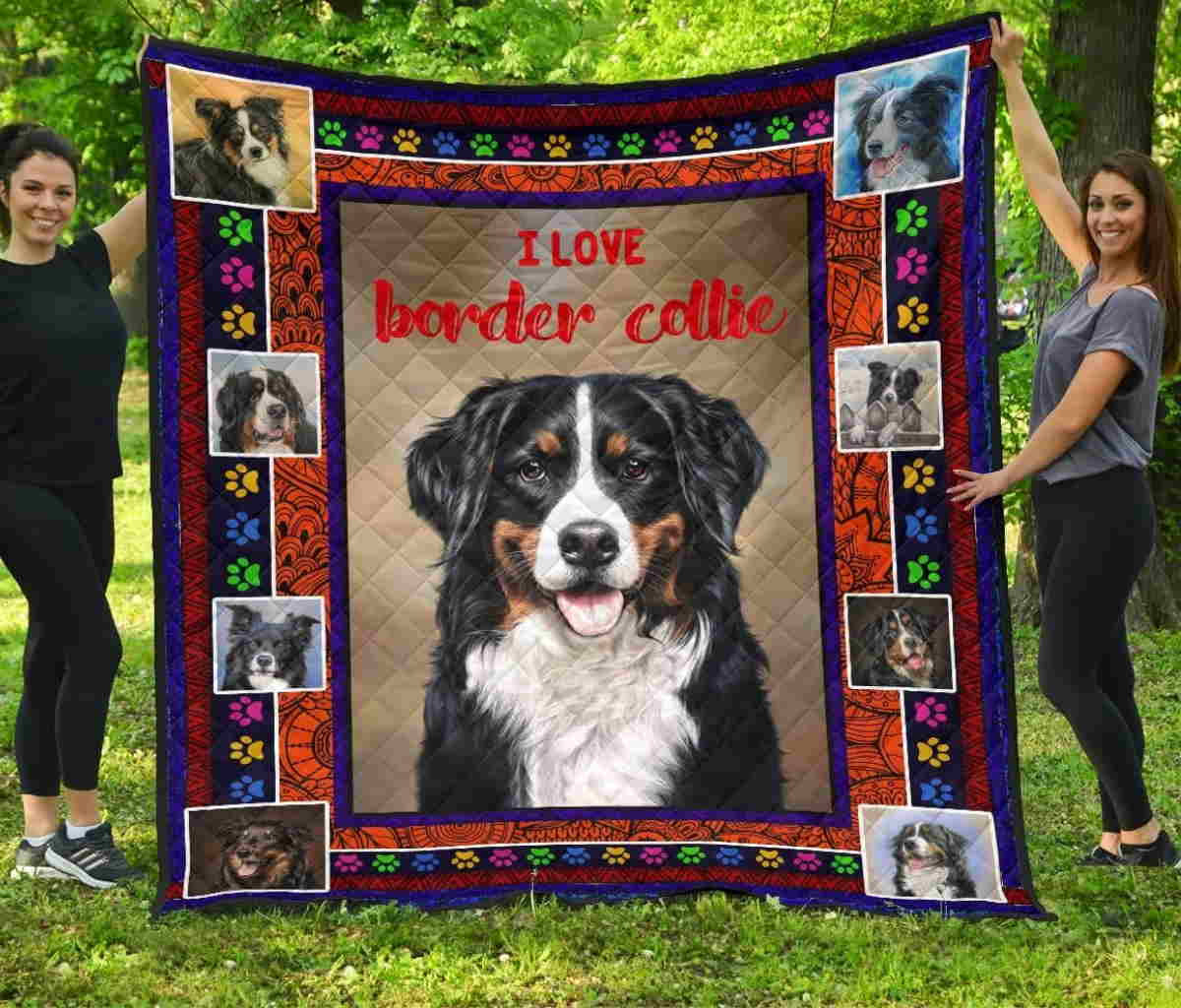 Border Collie Border Collie Paw Quilt Blanket