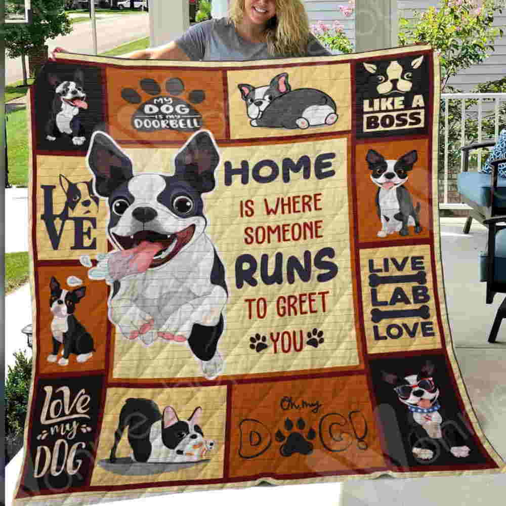 Boston Terrier Like Boss 3D Quilt Blanket