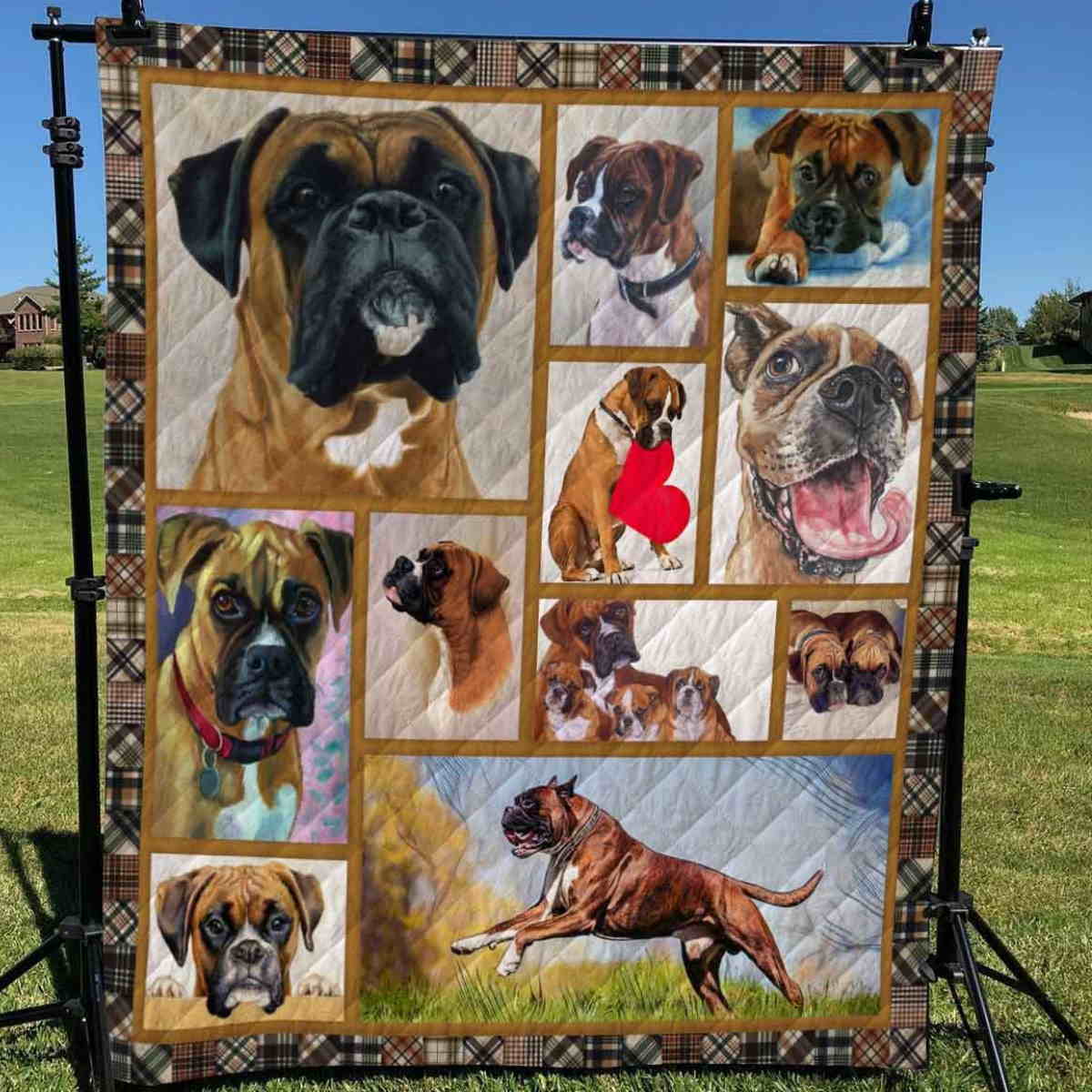 Boxer Heart 3D Quilt Blanket