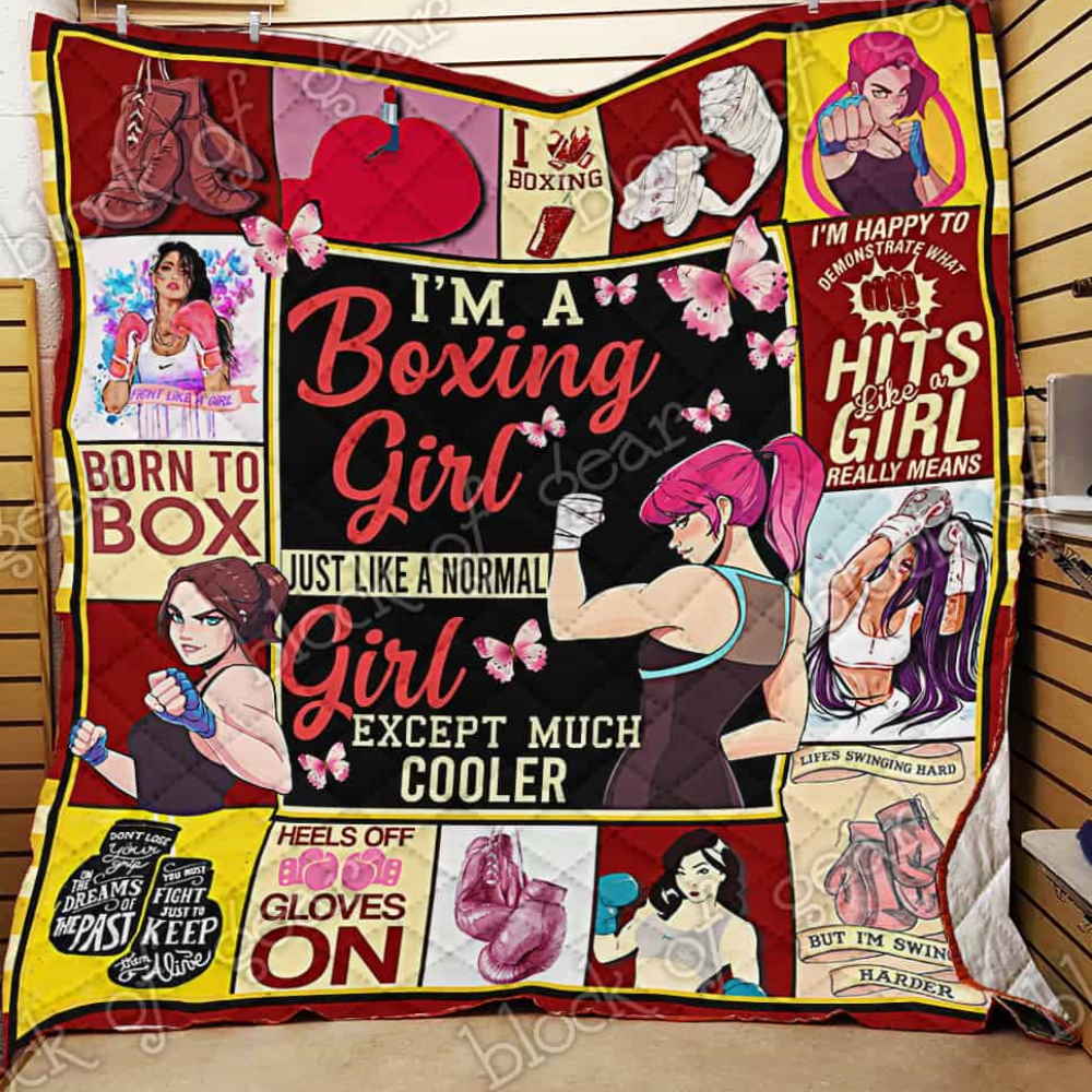 Boxing Girl 3D Quilt Blanket