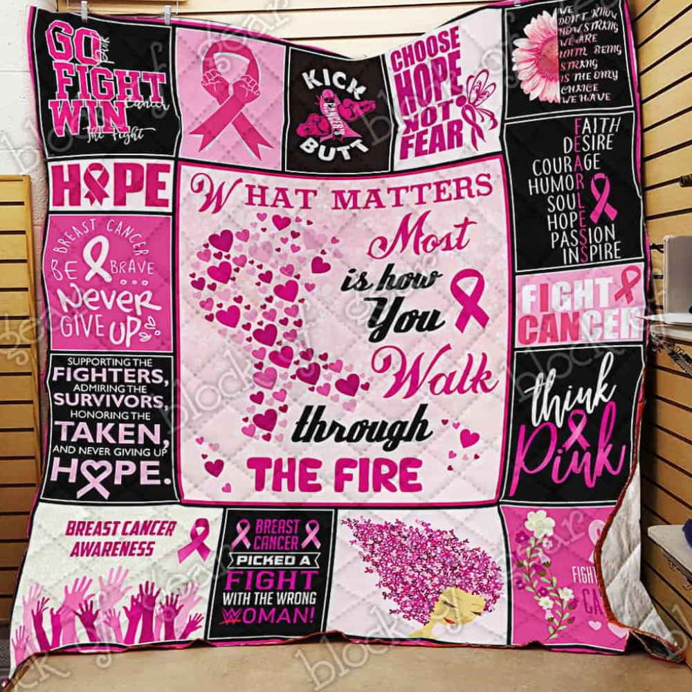 Breast Cancer Warrior Quilt Blanket