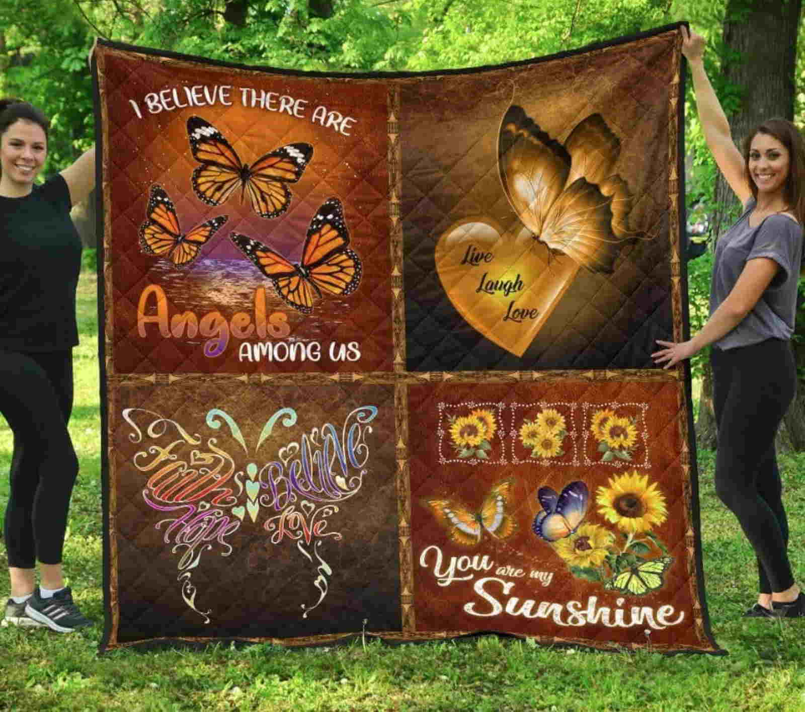 Butterfly Believe In Love Quilt Blanket