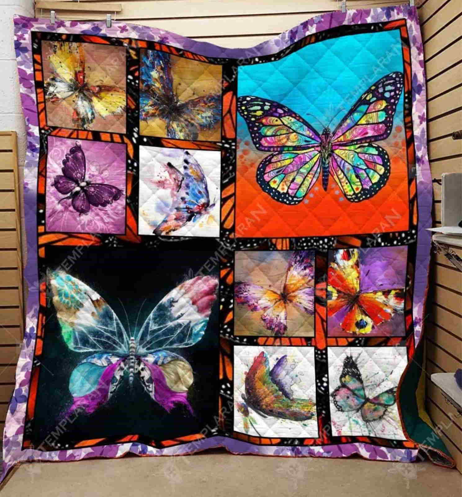 Butterfly Glowing Love Quilt Blanket