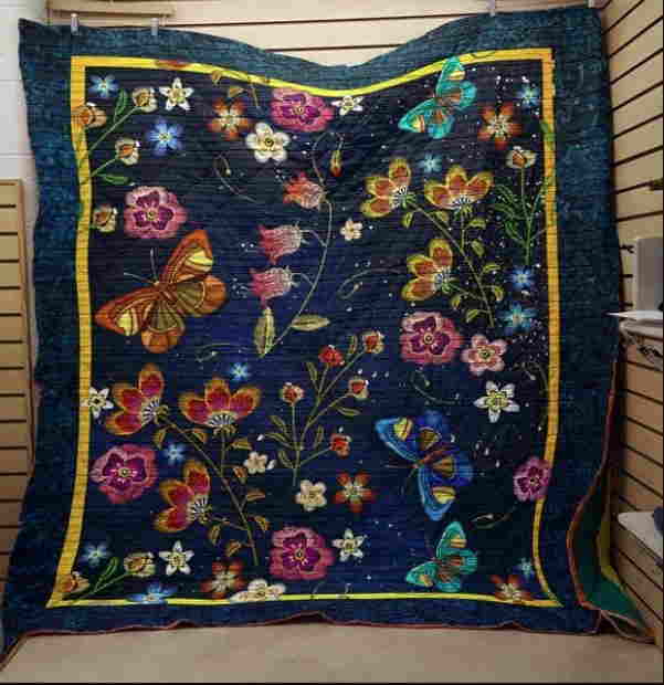 Butterfly Spring Garden Quilt Blanket