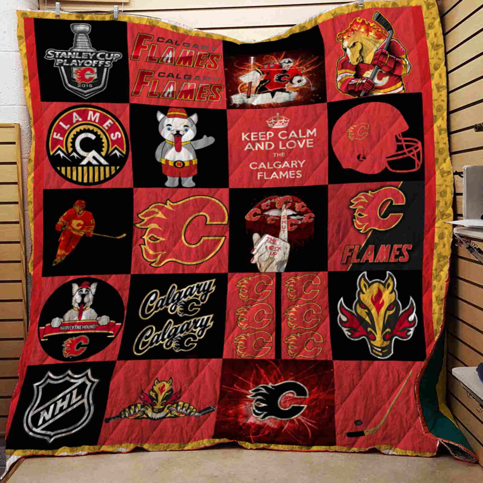 Calgary Flames 3D Quilt Blanket