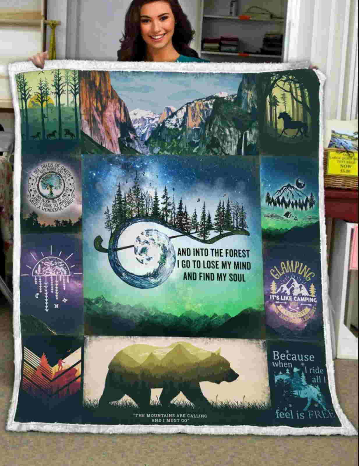 Camping It’S Like Camping 3D Quilt Blanket