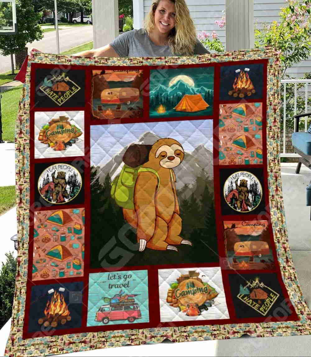 Camping Like 3D Quilt Blanket