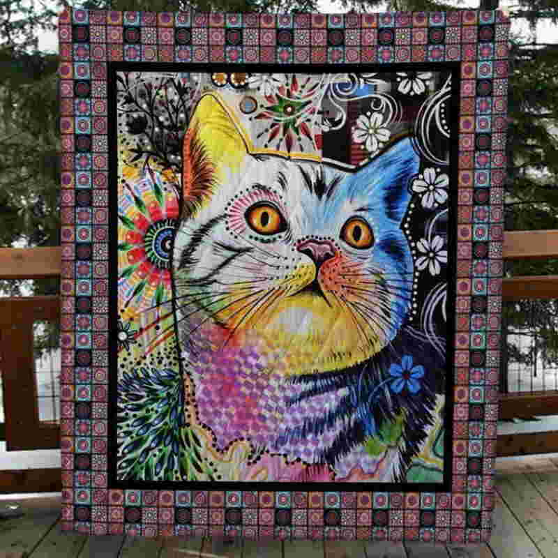 Cat 3D Quilt Blanket