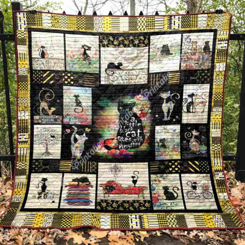 Cat Little Black Cat Quilt Blanket