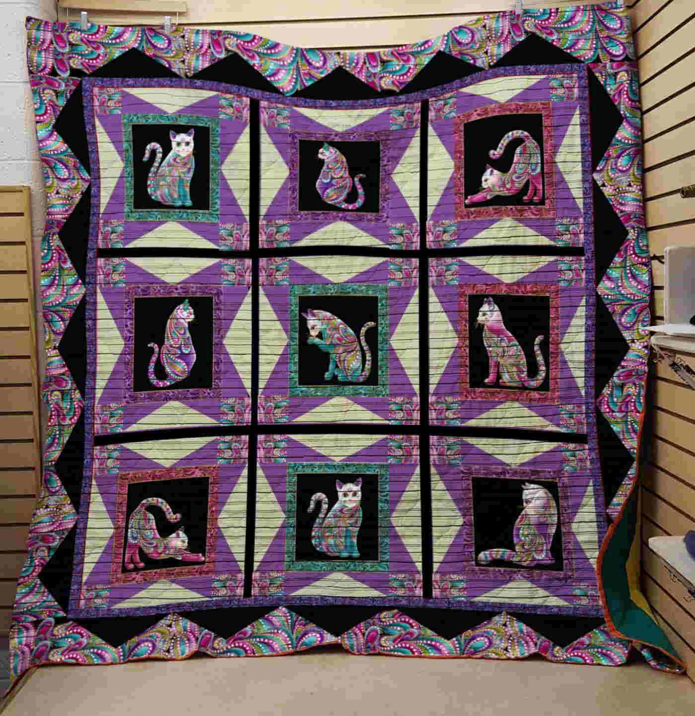 Cat Sad 3D Quilt Blanket