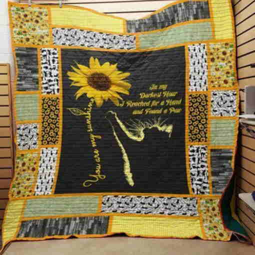 Cat Sunflower 3D Quilt Blanket