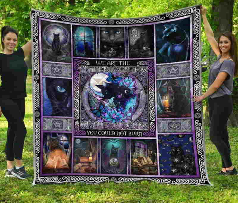 Cat Witch Quilt Blanket