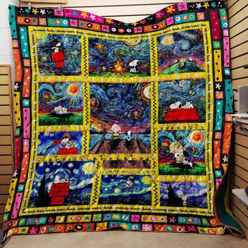 Charlie Brown And Snoopy Woodstock Art 3D Quilt Blanket