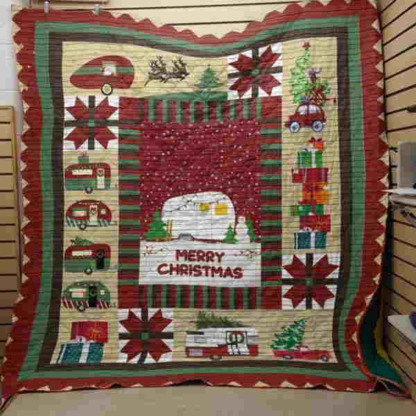 Christmas Camper Fabric 3D Quilt Blanket