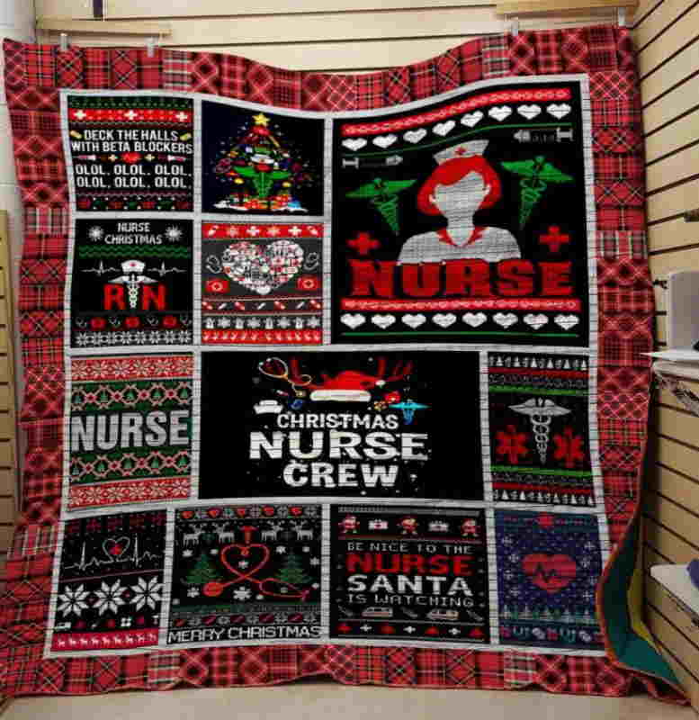 Christmas Nurse Crew 3D Quilt Blanket