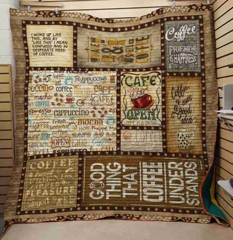 Coffee Open 3D Quilt Blanket