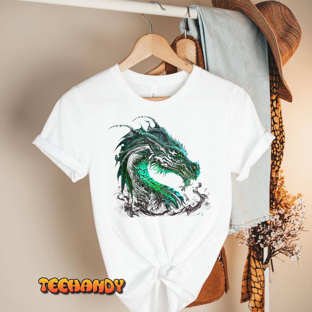 Cool Green Emerald Dragon Long Sleeve T-Shirt