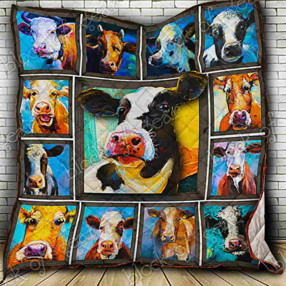 Cow 3D Quilt Blanket