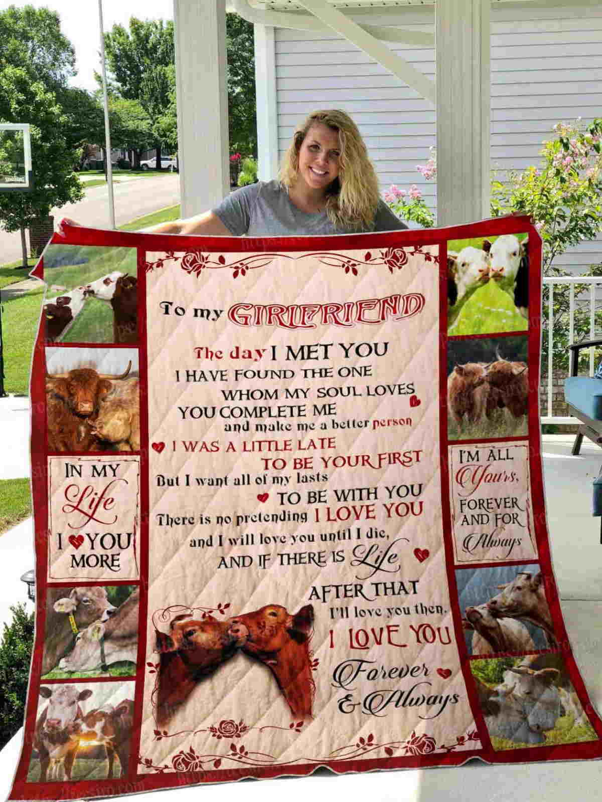 Cow Girlfriend 3D Quilt Blanket