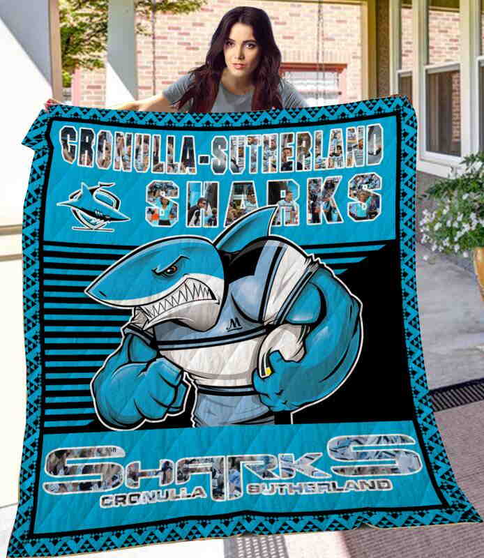 Cronulla Sutherland Sharks 3D Quilt Blanket