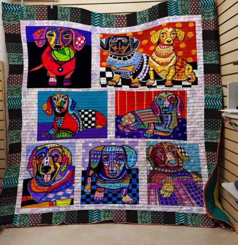 Dachshund Art 3D Quilt Blanket