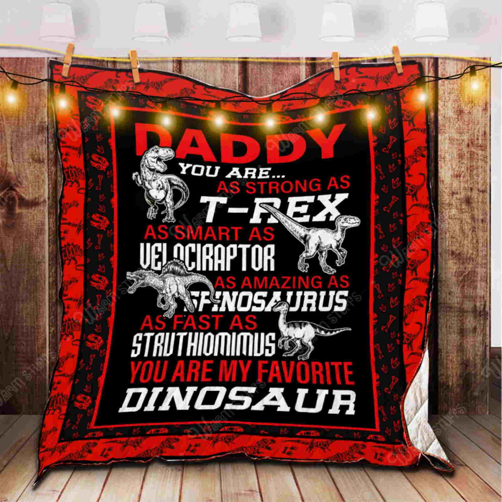 Daddy, You Are Dinosaur 3D Quilt Blanket