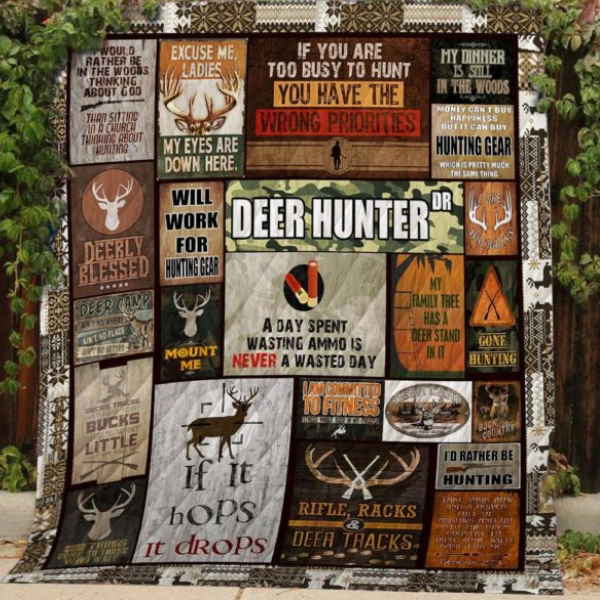 Deer Hunter 3D Quilt Blanket