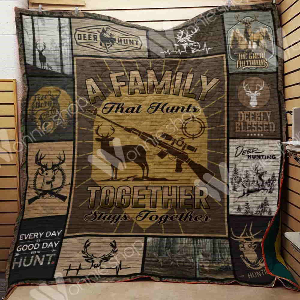 Deer Hunting Family Dad 3D Customized Quilt Blanket