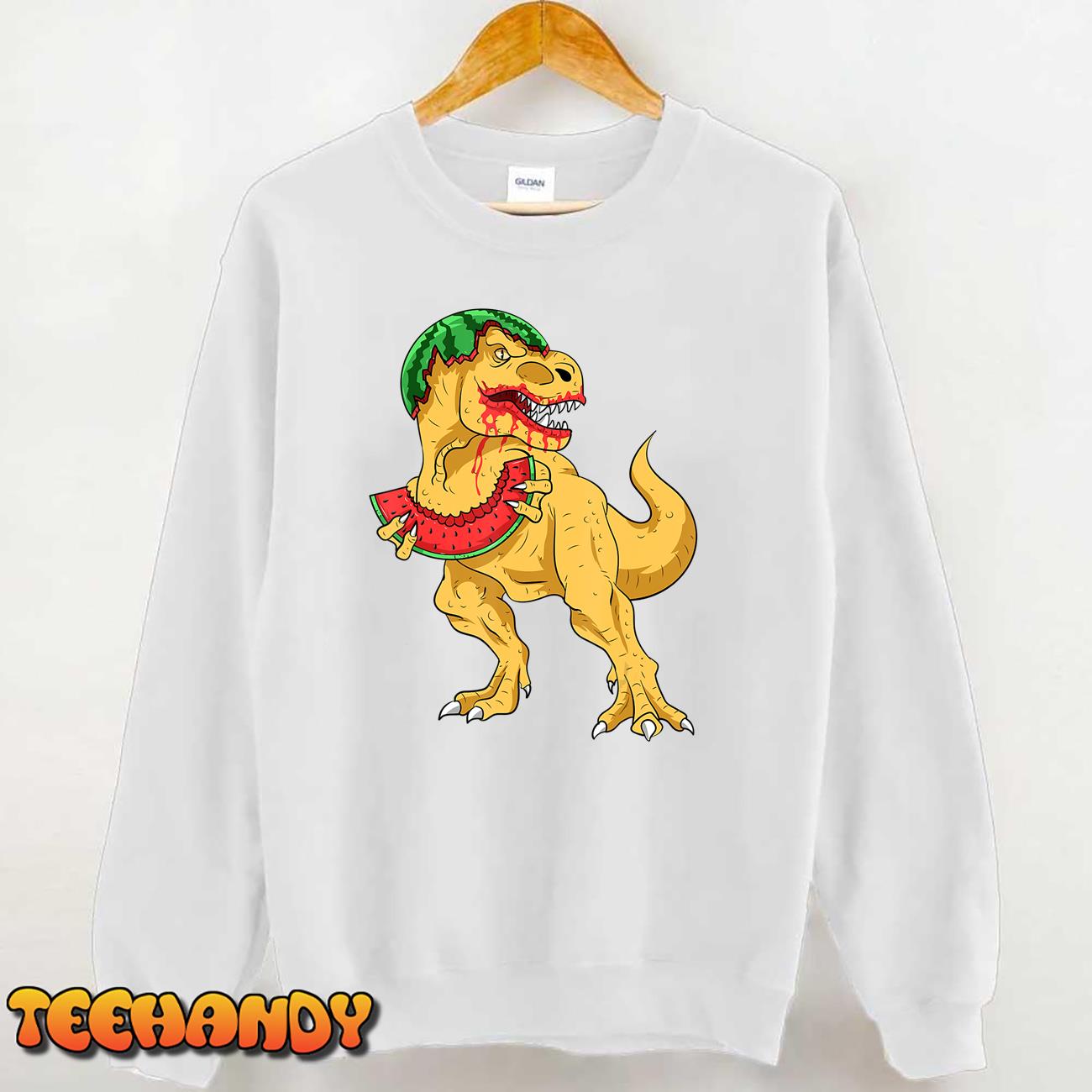 Dinosaur Watermelon Lover Dino Summer Fruit Slice Seeds T-Shirt