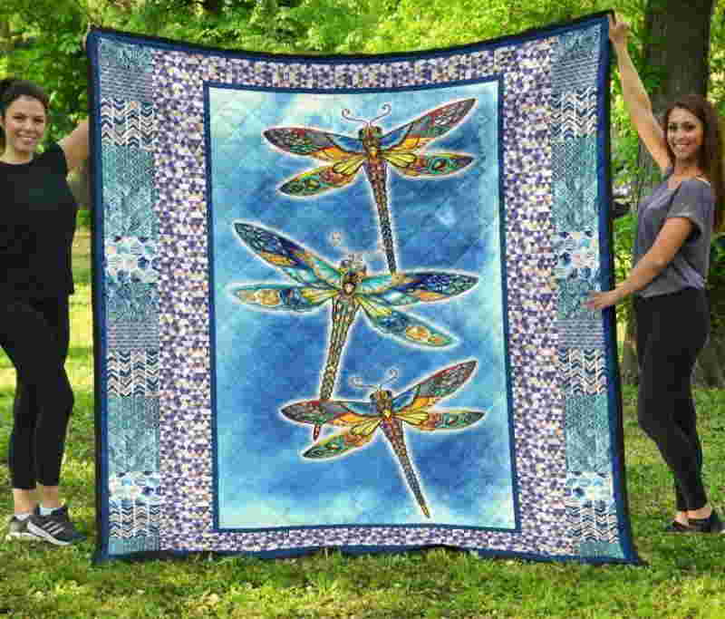 Dragon Fly Blue Sky Above 3D Quilt Blanket