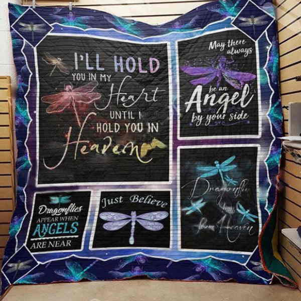 Dragonfly I’Ll Hold You My Heart Christmas Gift Quilt Blanket