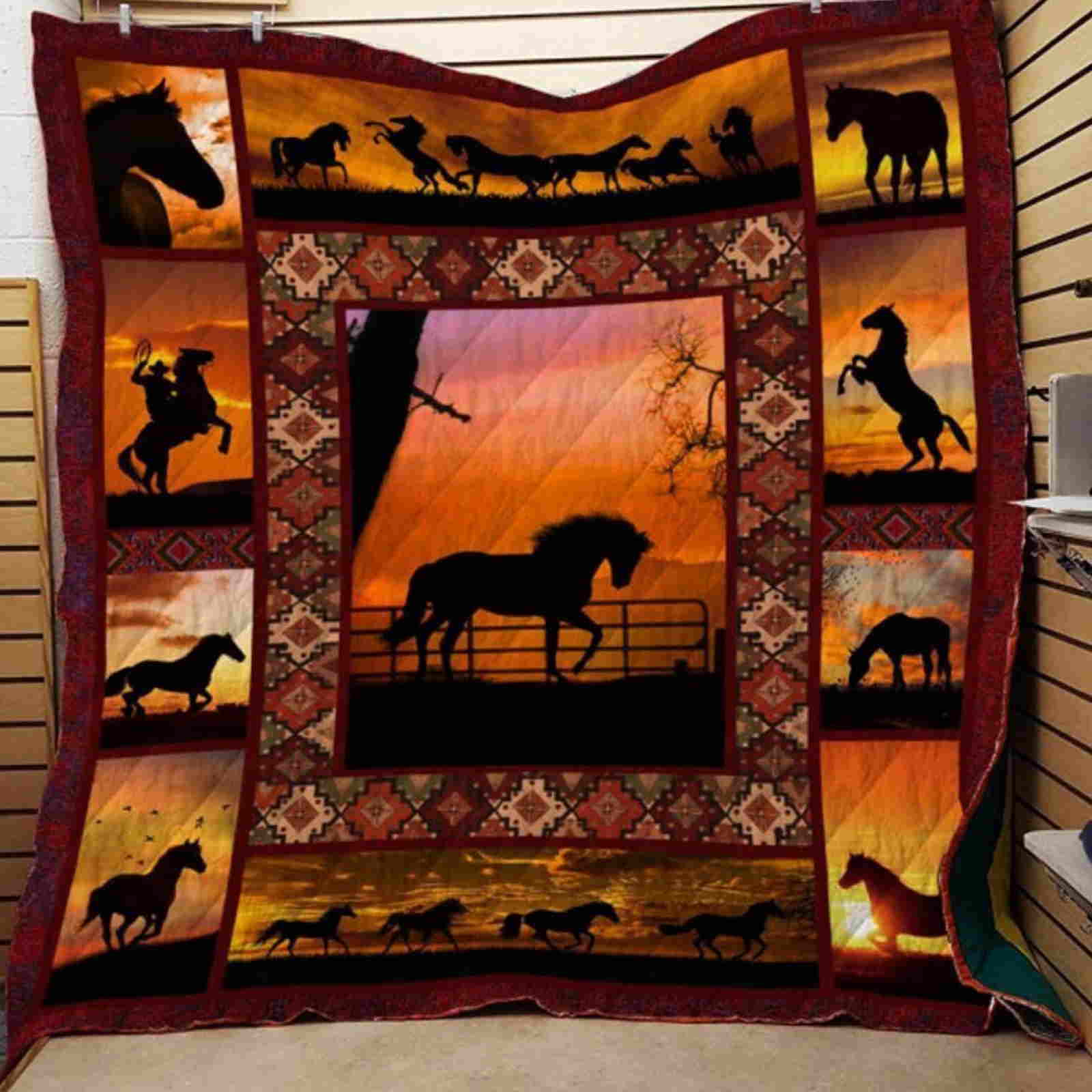 Dusk Horse 3D Quilt Blanket