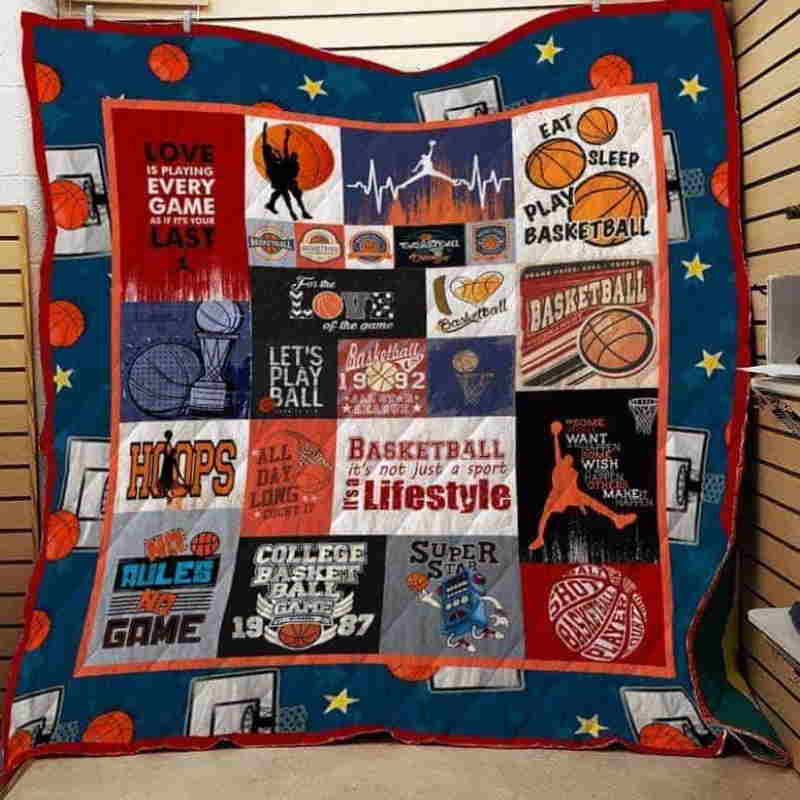 Eat Sleep Play Basketball 3D Quilt Blanket