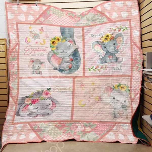 Elephant Babygirl 3D Quilt Blanket