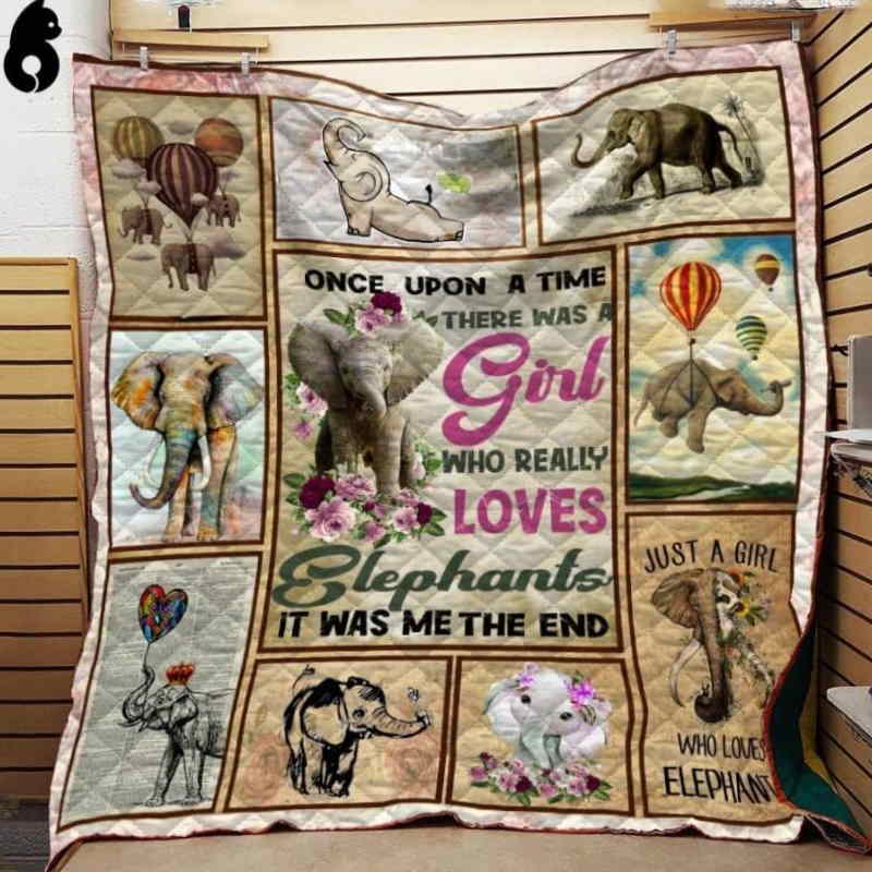 Elephant Girl Love Elephant 3D Quilt Blanket