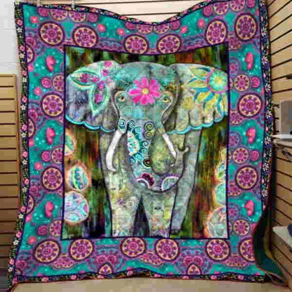 Elephant Love Never Ends Quilt Blanket