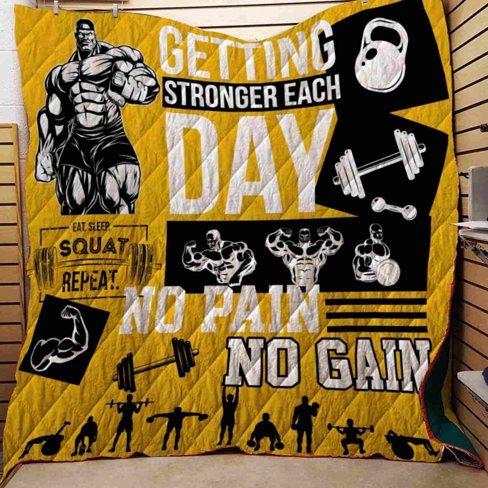 Exercise To Get Strong 3D Quilt Blanket