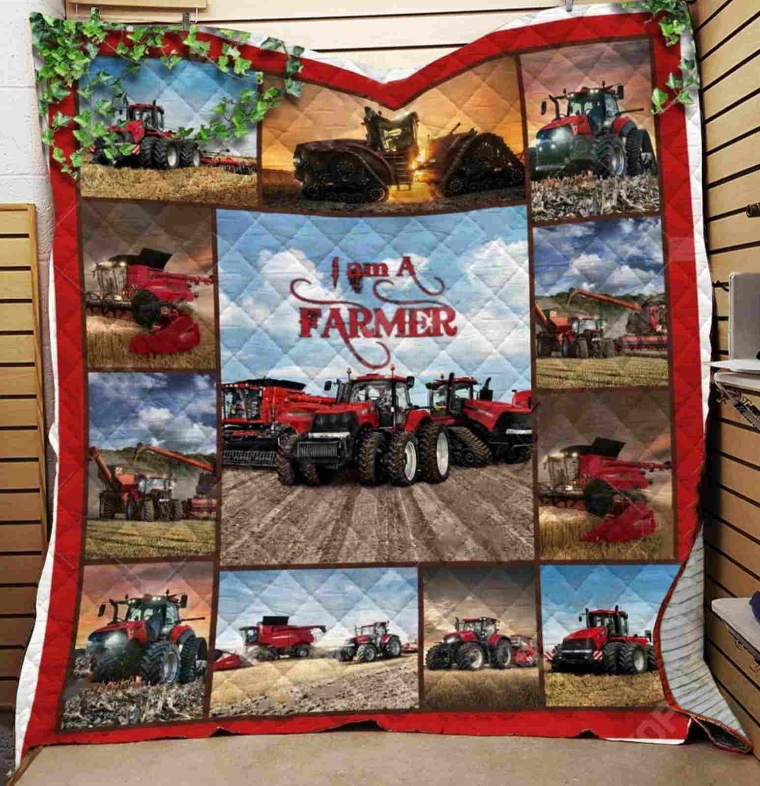 Farm Tractor I Amgood Farmer Quilt Blanket