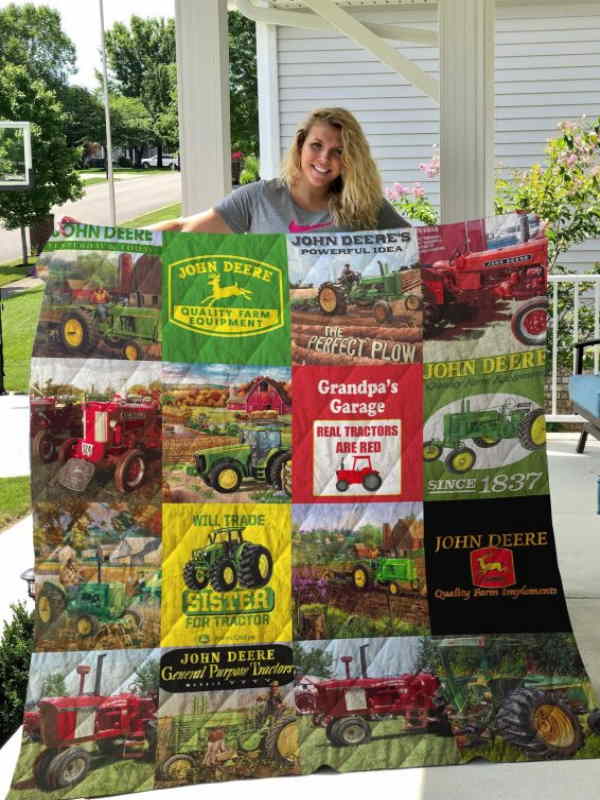 Farm Tractor Real Tractor Are Red Quilt Blanket