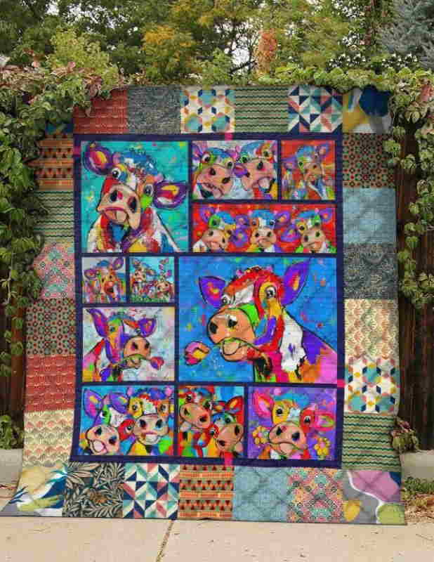 Farmer Cow 3D Quilt Blanket