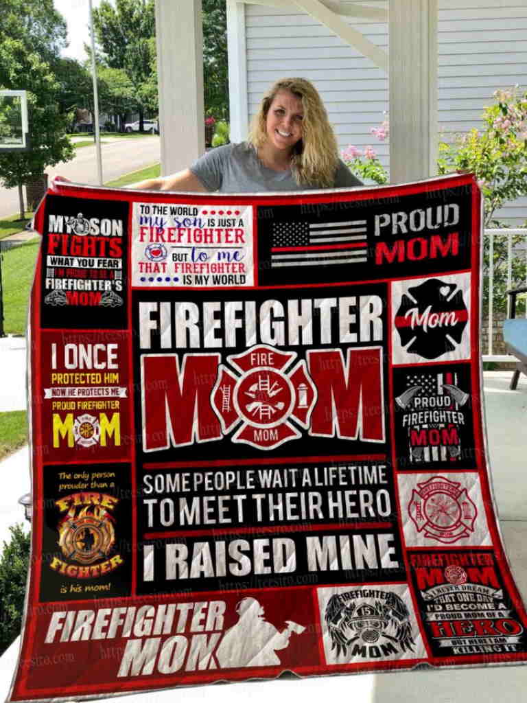 Firefighter Mom Quilt Blanket