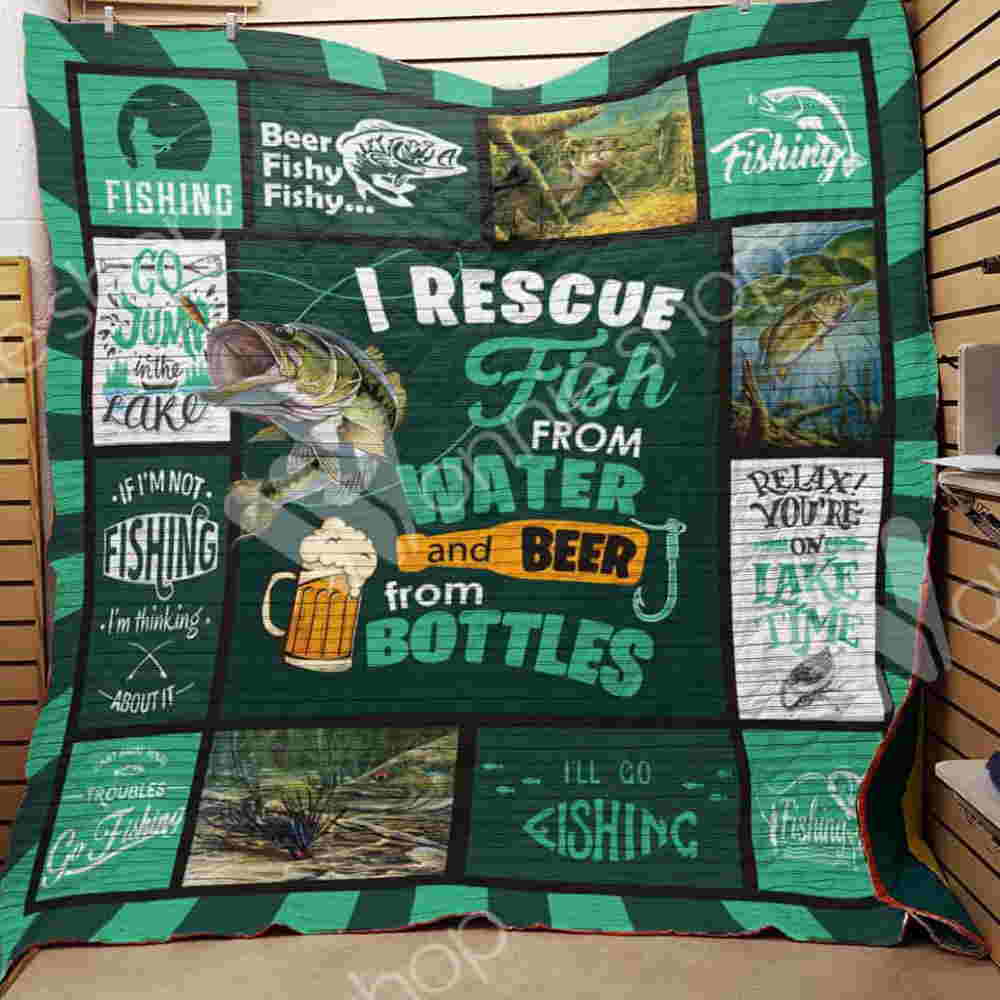 Fishing Beer 3D Quilt Blanket