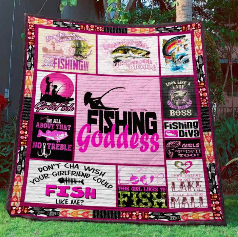 Fishing Goddess Na Qiult 3D Quilt Blanket