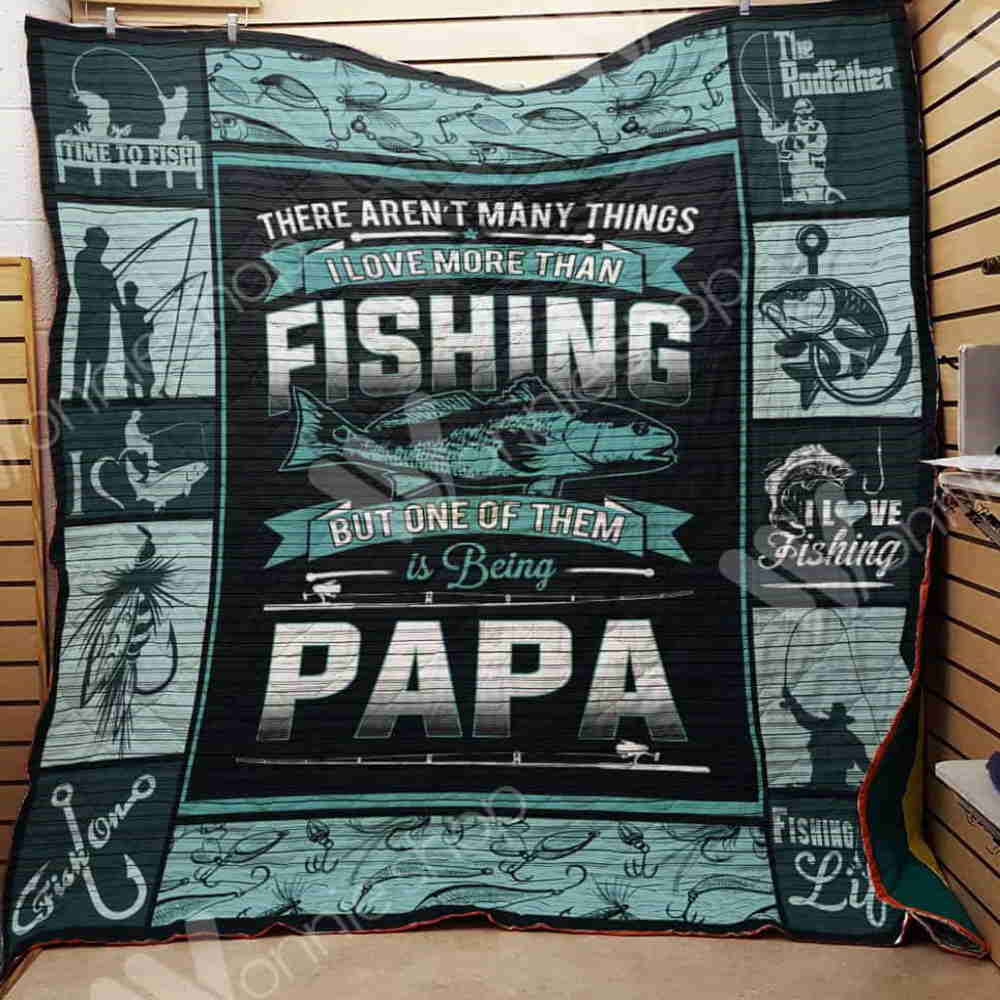 Fishing Papa 3D Quilt Blanket