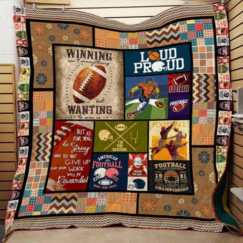 Football Loud Proud 3D Customized Quilt Blanket