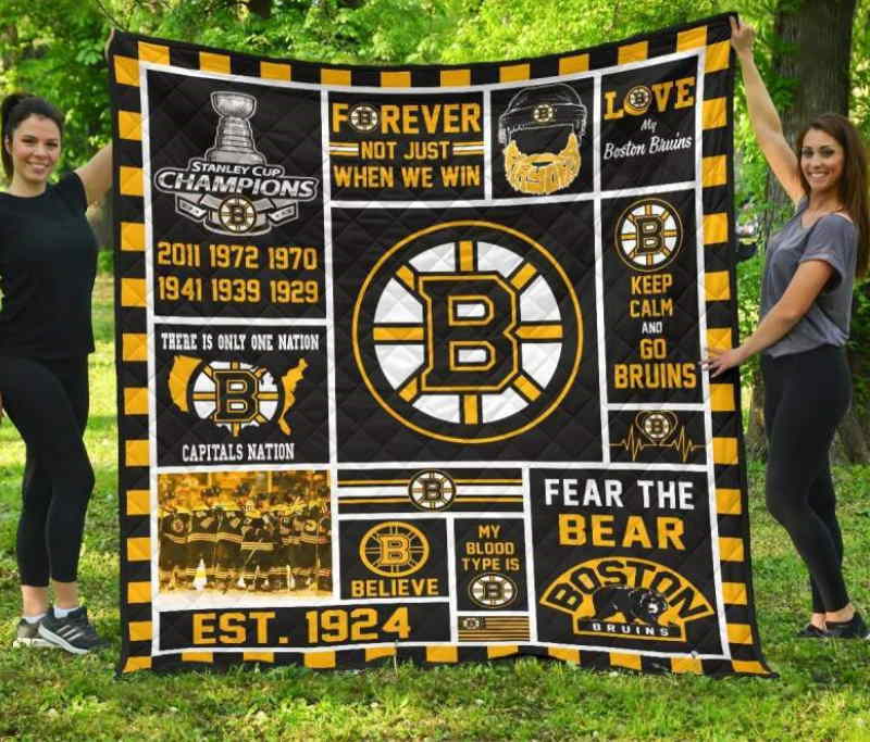 Forever Boston Bruins Fear The Bear 3D Quilt Blanket