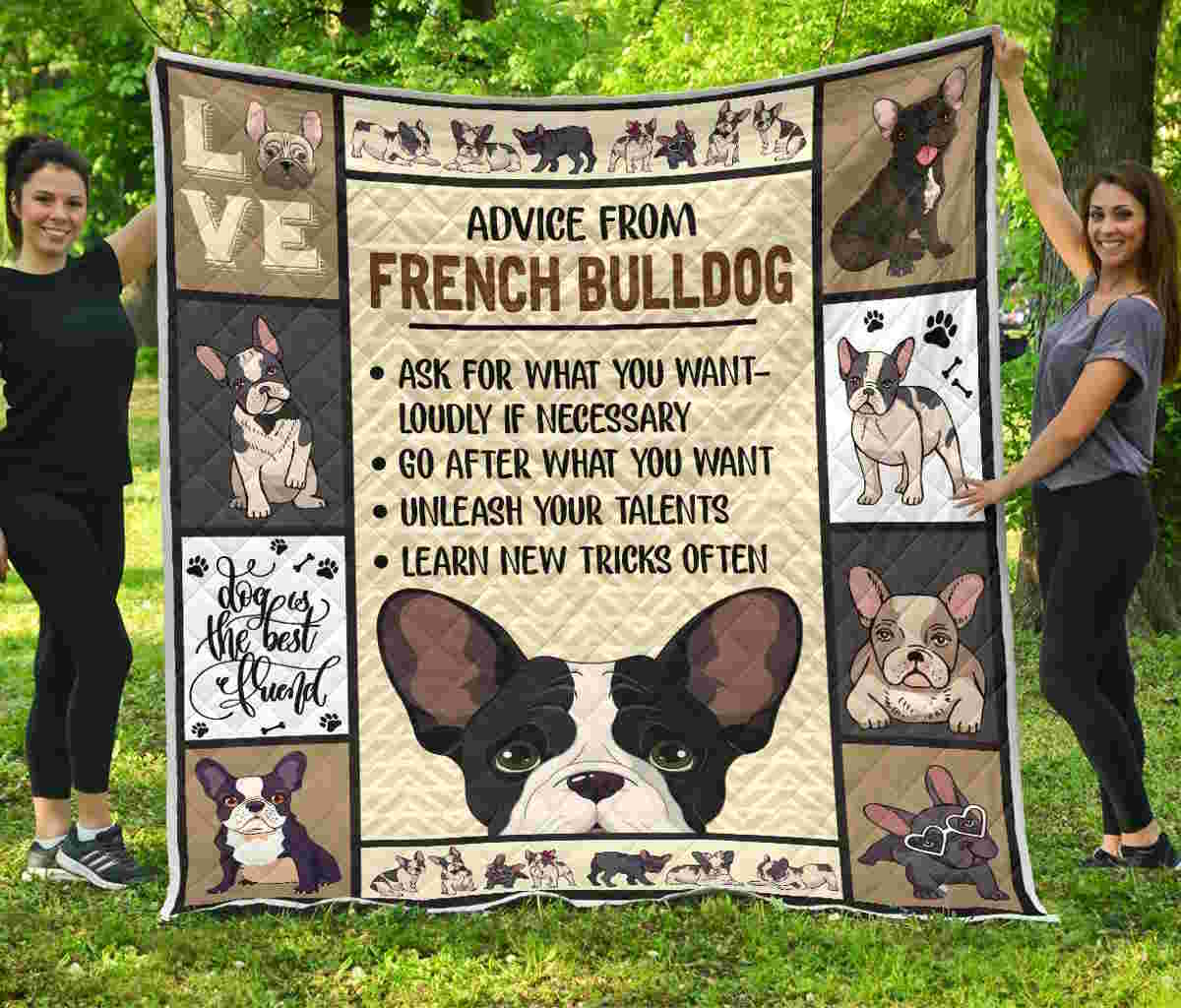 French Bulldog Learn New Trick 3D Quilt Blanket