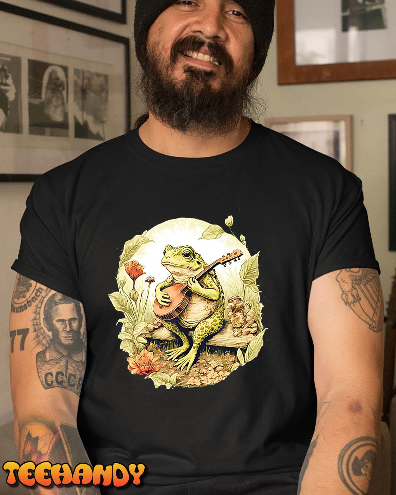 Frog Playing Banjo On Log T-Shirt