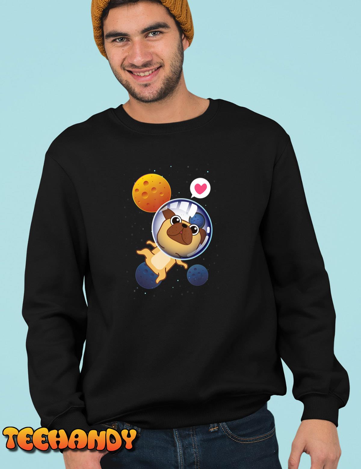 Funny Astronaut Pug Space Galaxy Kawaii Dog Spaceman T-Shirt